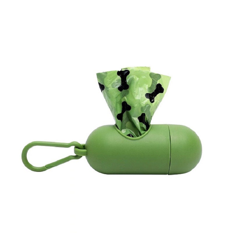 🐶 Dog Poop Bag Dispenser + 25x Biodegradable Scented Bags – Leakproof, Eco-Friendly & Easy Tear – Green Bone Design – Pet Waste Bag Holder with Clip